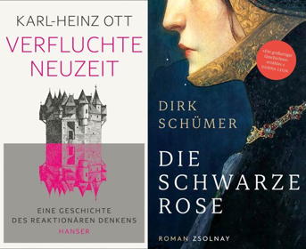das Cover von „Die schwarze Rose“ und „Verfluchte Neuzeit“
